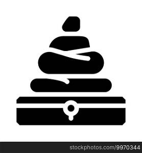 stone for relax massage glyph icon vector. stone for relax massage sign. isolated contour symbol black illustration. stone for relax massage glyph icon vector illustration
