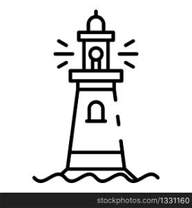 Stone lighthouse icon. Outline stone lighthouse vector icon for web design isolated on white background. Stone lighthouse icon, outline style