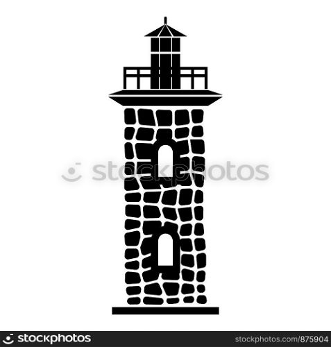 Stone lighthouse icon. Simple illustration of stone lighthouse vector icon for web. Stone lighthouse icon, simple style