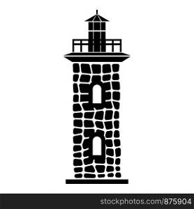 Stone lighthouse icon. Simple illustration of stone lighthouse vector icon for web. Stone lighthouse icon, simple style