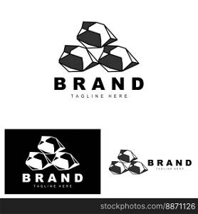 Stone Logo, Gem Line Stone Design, Diamond, Crystal, Simple Elegant, Product Brand Vector, Natural Stone Icon
