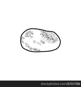 Stone or Pebble. Vector illustration in the style of a doodle. Stone sketch. Vector illustration in the style of a doodle