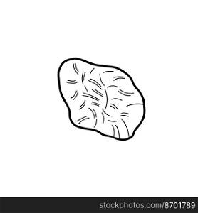 Stone or Pebble. Vector illustration in the style of a doodle. Stone sketch. Vector illustration in the style of a doodle