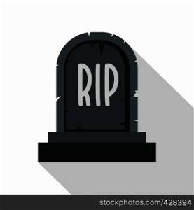 Stone tombstone rip icon. Flat illustration of stone tombstone rip vector icon for web isolated on white background. Stone tombstone rip icon, flat style