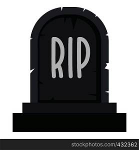 Stone tombstone rip icon flat isolated on white background vector illustration. Stone tombstone rip icon isolated