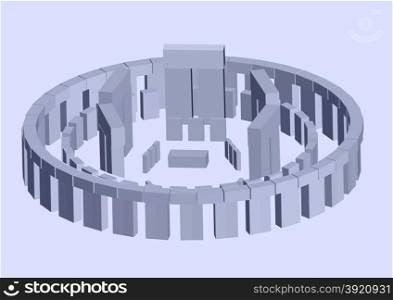 stonehenge. abstract 3D scheme of historical landmark