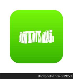 Stonehenge icon digital green for any design isolated on white vector illustration. Stonehenge icon digital green