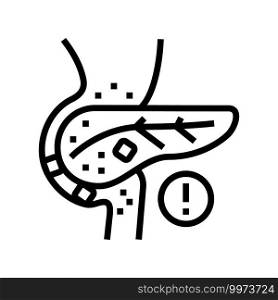 stones in pancreas line icon vector. stones in pancreas sign. isolated contour symbol black illustration. stones in pancreas line icon vector illustration