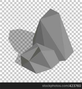 Stones isometric icon 3d on a transparent background vector illustration. Stones isometric icon