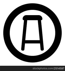Stool icon in circle round black color vector illustration image solid outline style simple. Stool icon in circle round black color vector illustration image solid outline style