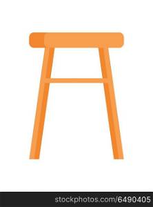 Stool vector in flat style design. Classic furniture for kitchen or living room. Illustration for apartment interior design concepts, furniture shops advertising, app icons. Isolated on white. Stool Vector Illustration in Flat Design. Stool Vector Illustration in Flat Design