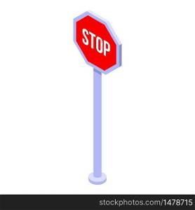 Stop and give way icon. Isometric of stop and give way vector icon for web design isolated on white background. Stop and give way icon, isometric style