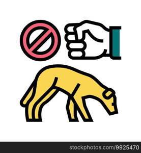 stop beat dogs color icon vector. stop beat dogs sign. isolated symbol illustration. stop beat dogs color icon vector illustration