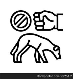 stop beat dogs line icon vector. stop beat dogs sign. isolated contour symbol black illustration. stop beat dogs line icon vector illustration