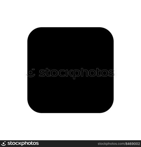 Stop button black glyph ui icon. Music player bar. Playing multimedia file. User interface design. Silhouette symbol on white space. Solid pictogram for web, mobile. Isolated vector illustration. Stop button black glyph ui icon
