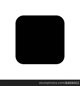Stop button black glyph ui icon. Music player bar. Playing multimedia file. User interface design. Silhouette symbol on white space. Solid pictogram for web, mobile. Isolated vector illustration. Stop button black glyph ui icon