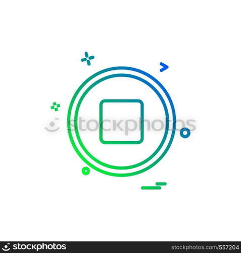 Stop button icon design vector