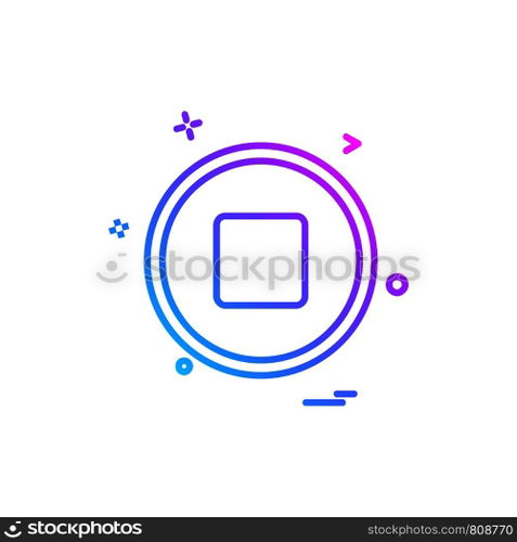 Stop button icon design vector