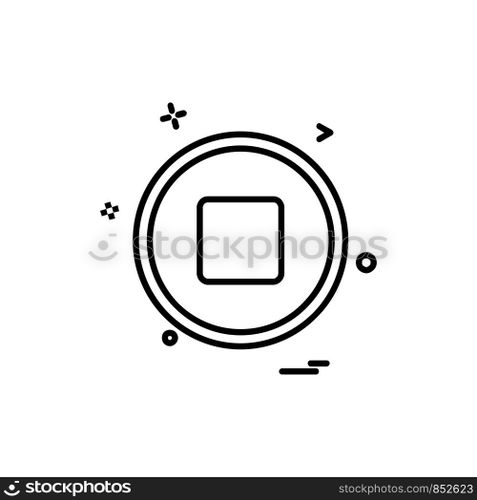 Stop button icon design vector