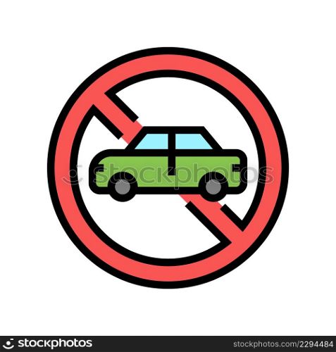 stop car color icon vector. stop car sign. isolated symbol illustration. stop car color icon vector illustration