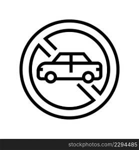 stop car line icon vector. stop car sign. isolated contour symbol black illustration. stop car line icon vector illustration