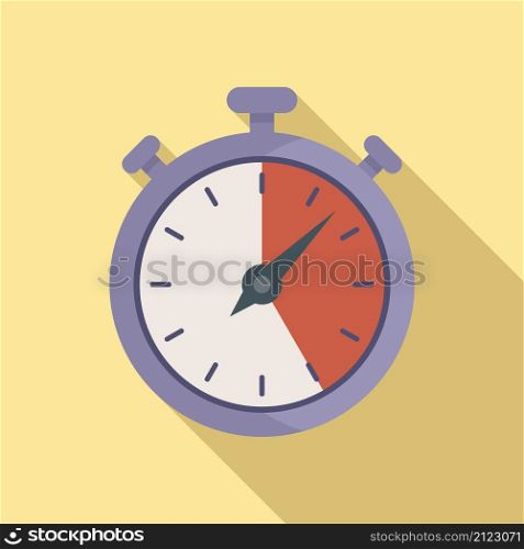 Stop clock icon flat vector. Stopwatch timer. Watch countdown. Stop clock icon flat vector. Stopwatch timer