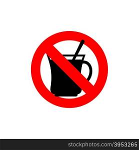 Stop coffee. It is forbidden to drink morning cup. Frozen drink tea. Red forbidden sign. Ban drinks&#xA;