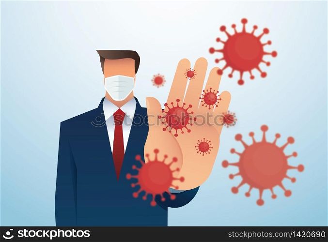 stop COVID-19 coronavirus outbreak vector illustration EPS10