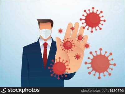stop COVID-19 coronavirus outbreak vector illustration EPS10