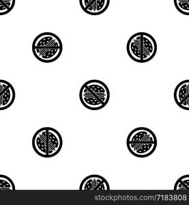 Stop fast food pattern repeat seamless in black color for any design. Vector geometric illustration. Stop fast food pattern seamless black