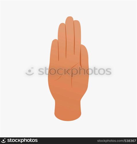 Stop gesture icon in isometric 3d style on a white background. Stop gesture icon, isometric 3d style