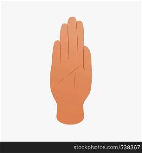 Stop gesture icon in isometric 3d style on a white background. Stop gesture icon, isometric 3d style