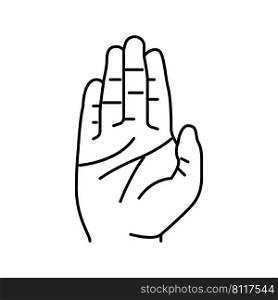 stop hand gesture line icon vector. stop hand gesture sign. isolated contour symbol black illustration. stop hand gesture line icon vector illustration