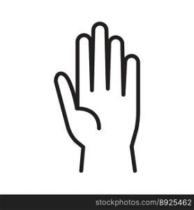 Stop hand icon in outline style vector image