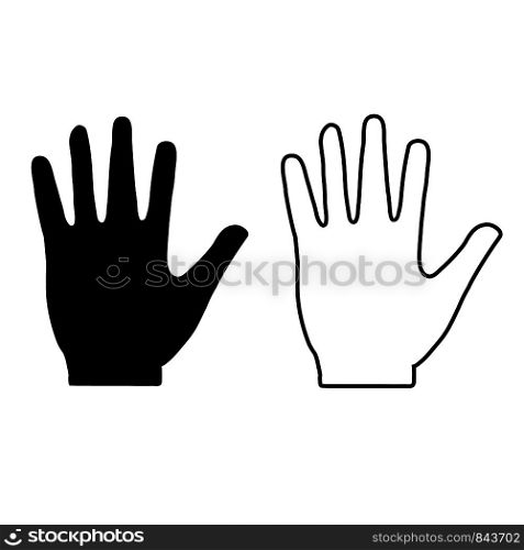 stop hand icon on white background. flat style. stop hand icon for your web site design, logo, app, UI. simple black hand symbol. hand sign.