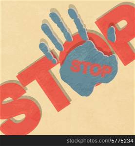 Stop hand illustration