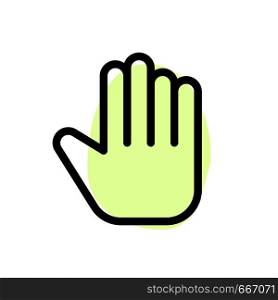 Stop hand palm hand gesture interaction islolated