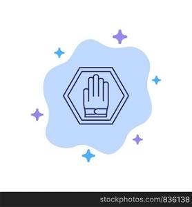 Stop, Hand, Sign, Traffic, Warning Blue Icon on Abstract Cloud Background