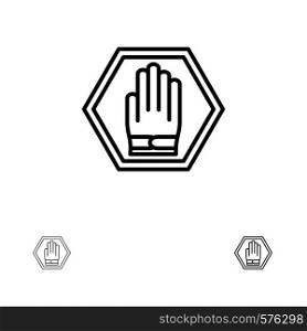 Stop, Hand, Sign, Traffic, Warning Bold and thin black line icon set