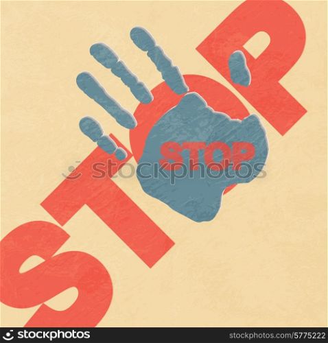 Stop hand - vector illustration