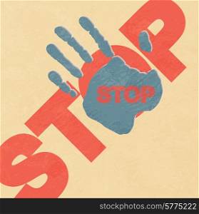 Stop hand - vector illustration