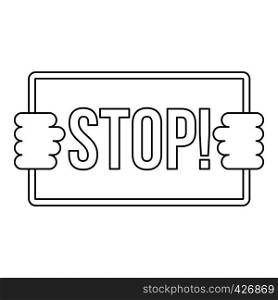 Stop icon. Outline illustration of stop vector icon for web. Stop icon, outline style