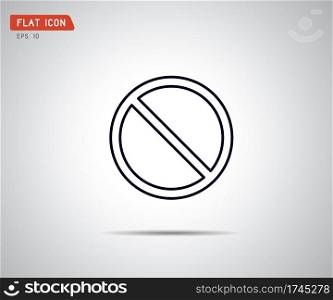 Stop icon, Prohibition no symbol, red circle, warning sign, vector logo illustration
