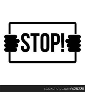 Stop icon. Simple illustration of stop vector icon for web. Stop icon, simple style