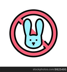 stop kill rabbits color icon vector. stop kill rabbits sign. isolated symbol illustration. stop kill rabbits color icon vector illustration
