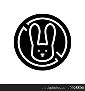 stop kill rabbits glyph icon vector. stop kill rabbits sign. isolated contour symbol black illustration. stop kill rabbits glyph icon vector illustration