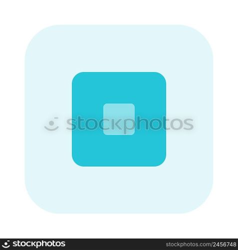 Stop music button for media player isolated on white background