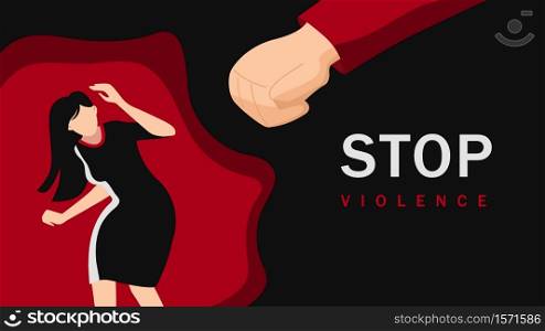 Stop oppression bulling of women illustration. Abuse and suppression of harassment and violence against weaker sex depression and pain vector girls bullying of men under tacit consent.. Stop oppression bulling of women illustration. Abuse and suppression of harassment and violence against weaker sex.