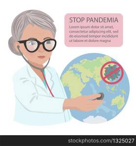 STOP PANDEMIA Coronavirus Practitioner Consultation Vector Set