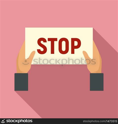 Stop protest icon. Flat illustration of stop protest vector icon for web design. Stop protest icon, flat style